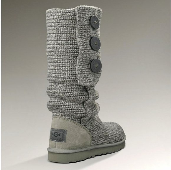 🌸 UGG‎ | Knit Knee High Boots size 9, Grey - Picture 3 of 16